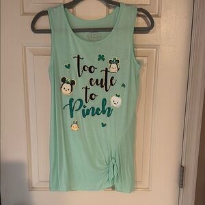 Mint Green Graphic Tank Top Tsum Tsum